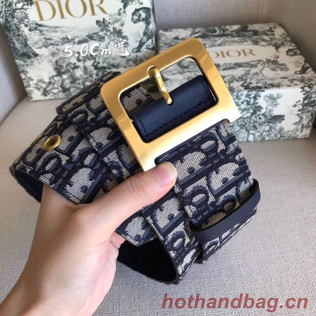 Dior Wide leather belt with 50 mm D4261 Royal Blue