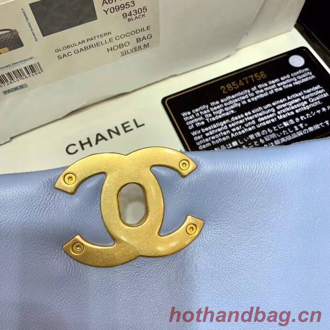 CHANEL 19 Flap Bag AS1160 AS1161 AS1162 light blue
