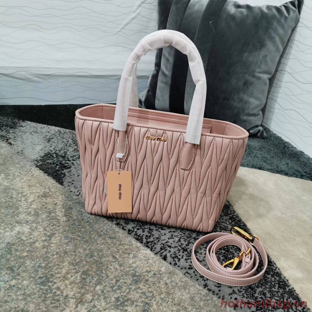 miu miu Matelasse Nappa Leather Top-handle Bag 5BG163 pink
