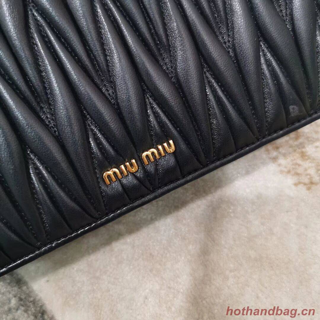 miu miu Matelasse Nappa Leather shoulder bag 5BG163 black