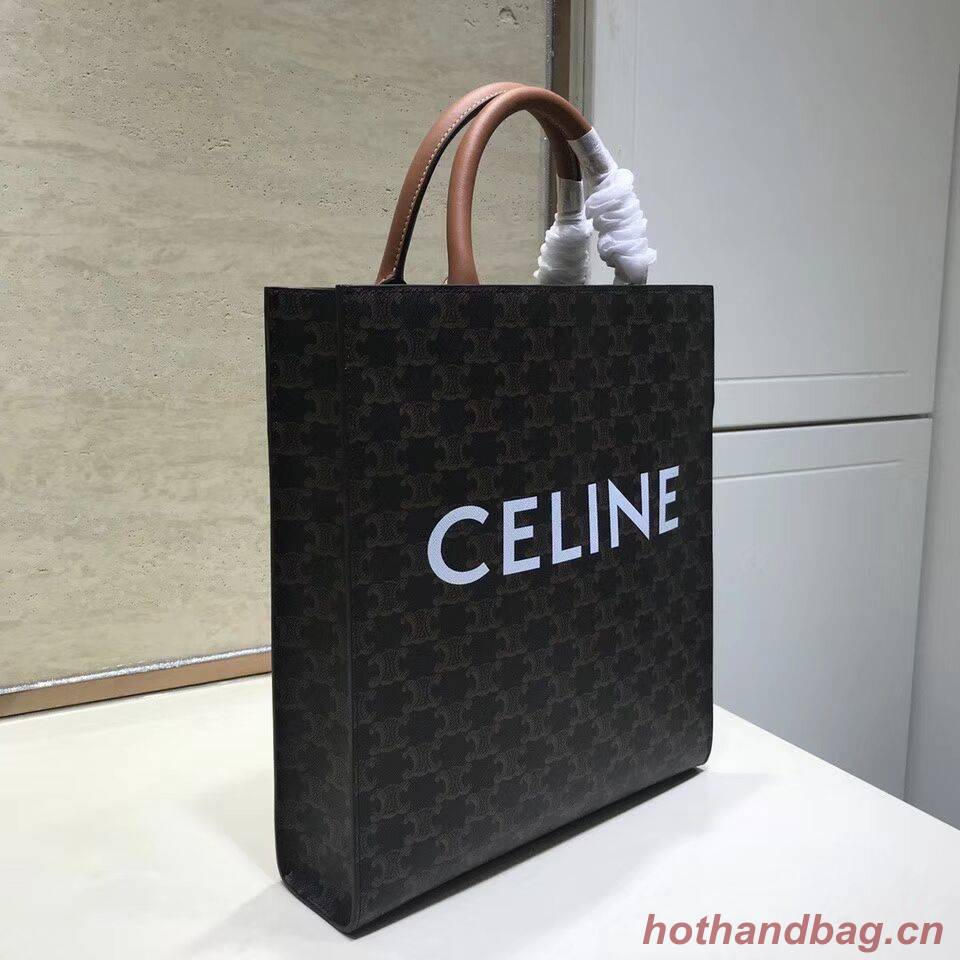 Celine SMALL CABAS VERTICAL IN TRIOMPHE CANVAS CL01542 tan