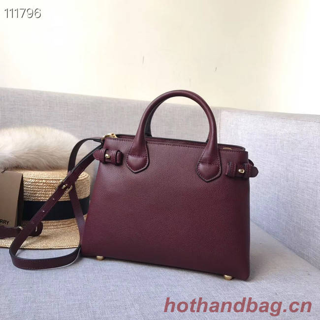 BurBerry Leather Tote Bag 7461 Burgendy