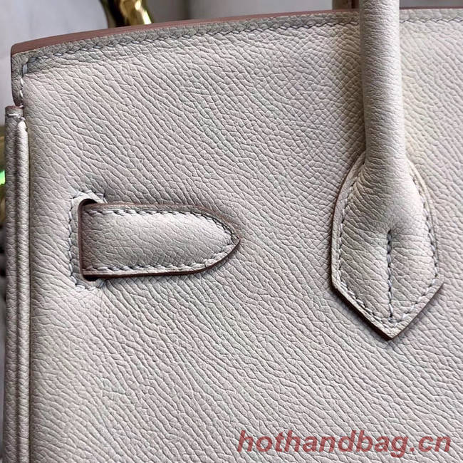 Hermes original Epsom Leather HB35O cream&silver Metal