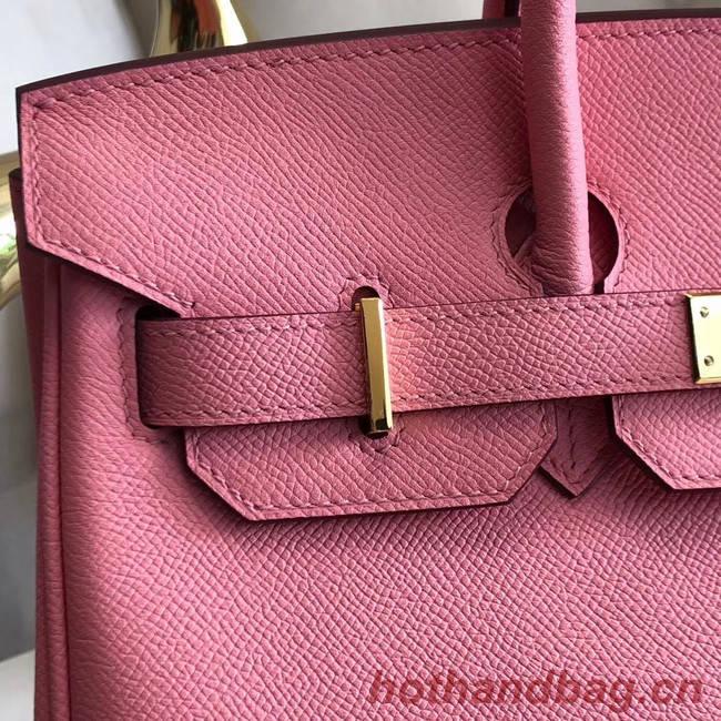 Hermes original Epsom Leather HB35O pink&gold Metal
