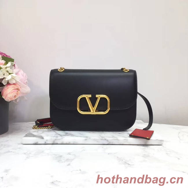 VALENTINO VLOCK Origianl leather shoulder bag 2222 black