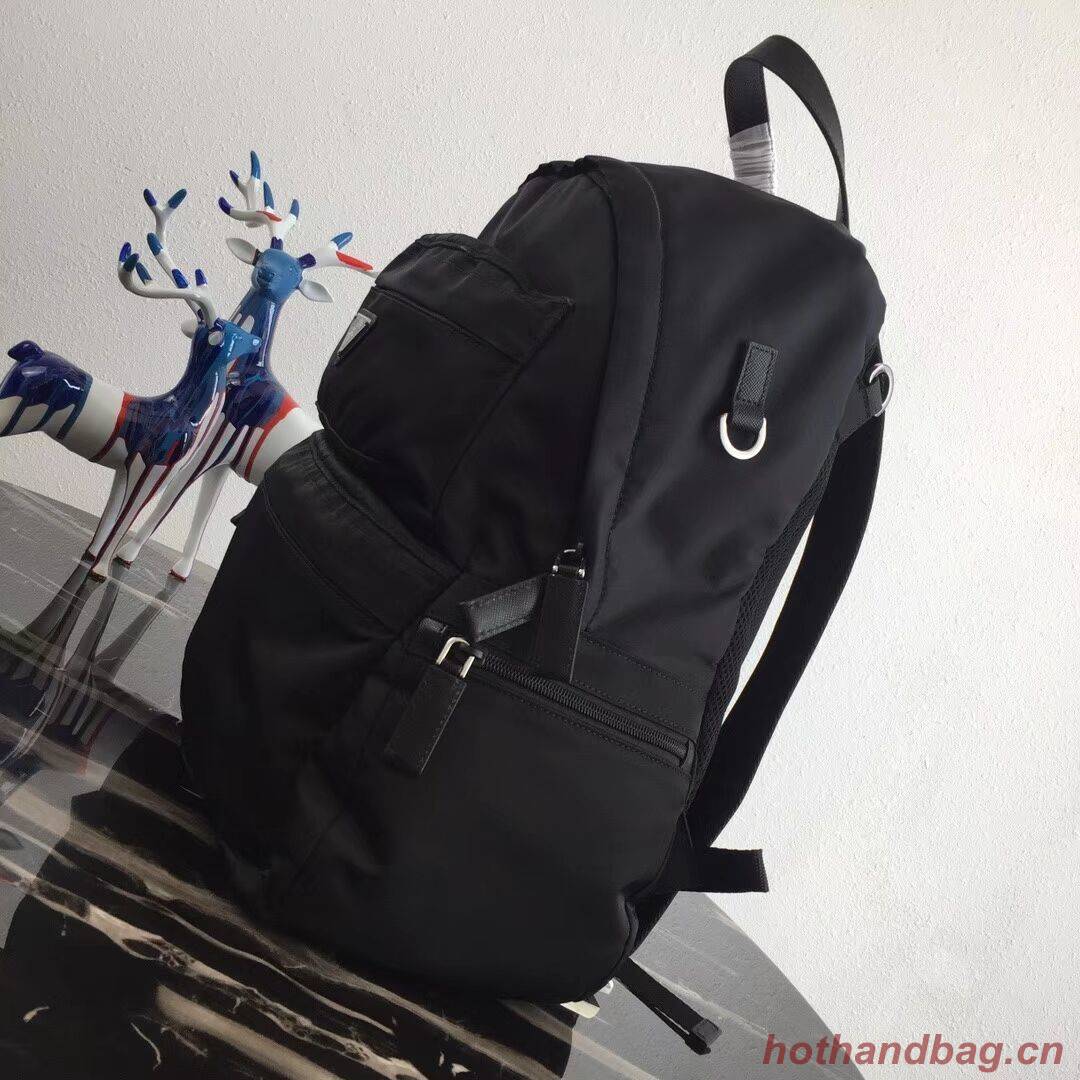 Prada Printed technical fabric backpack 2VZ025 black