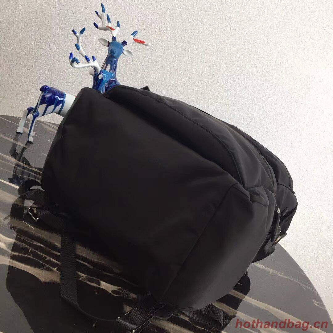 Prada Printed technical fabric backpack 2VZ025 black