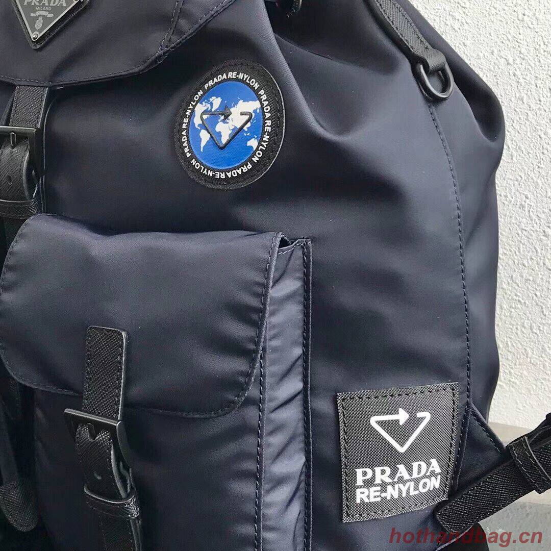 Prada Re-Nylon backpack 1BZ811 black&blue