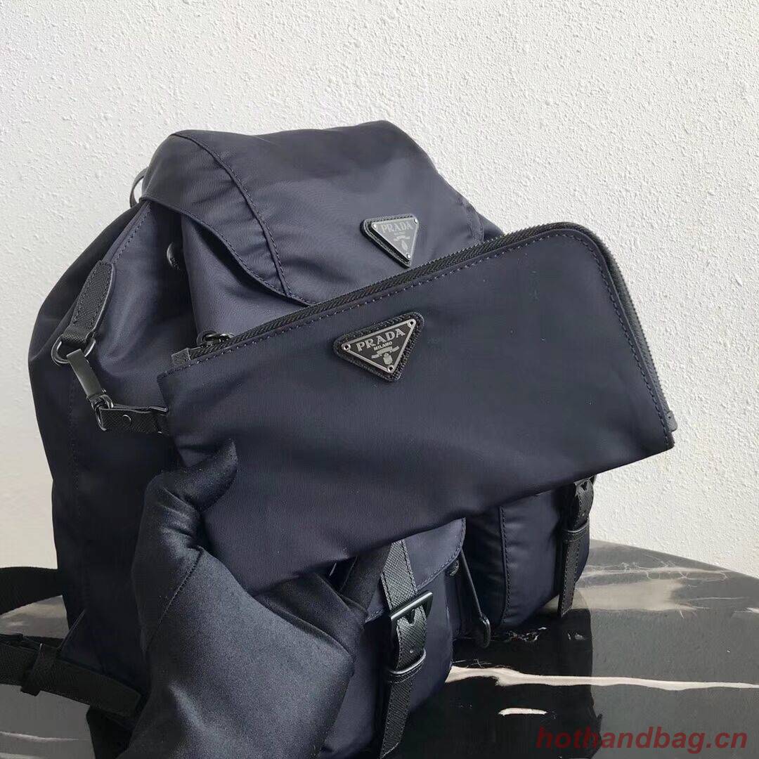 Prada Re-Nylon backpack 1BZ811 black&blue
