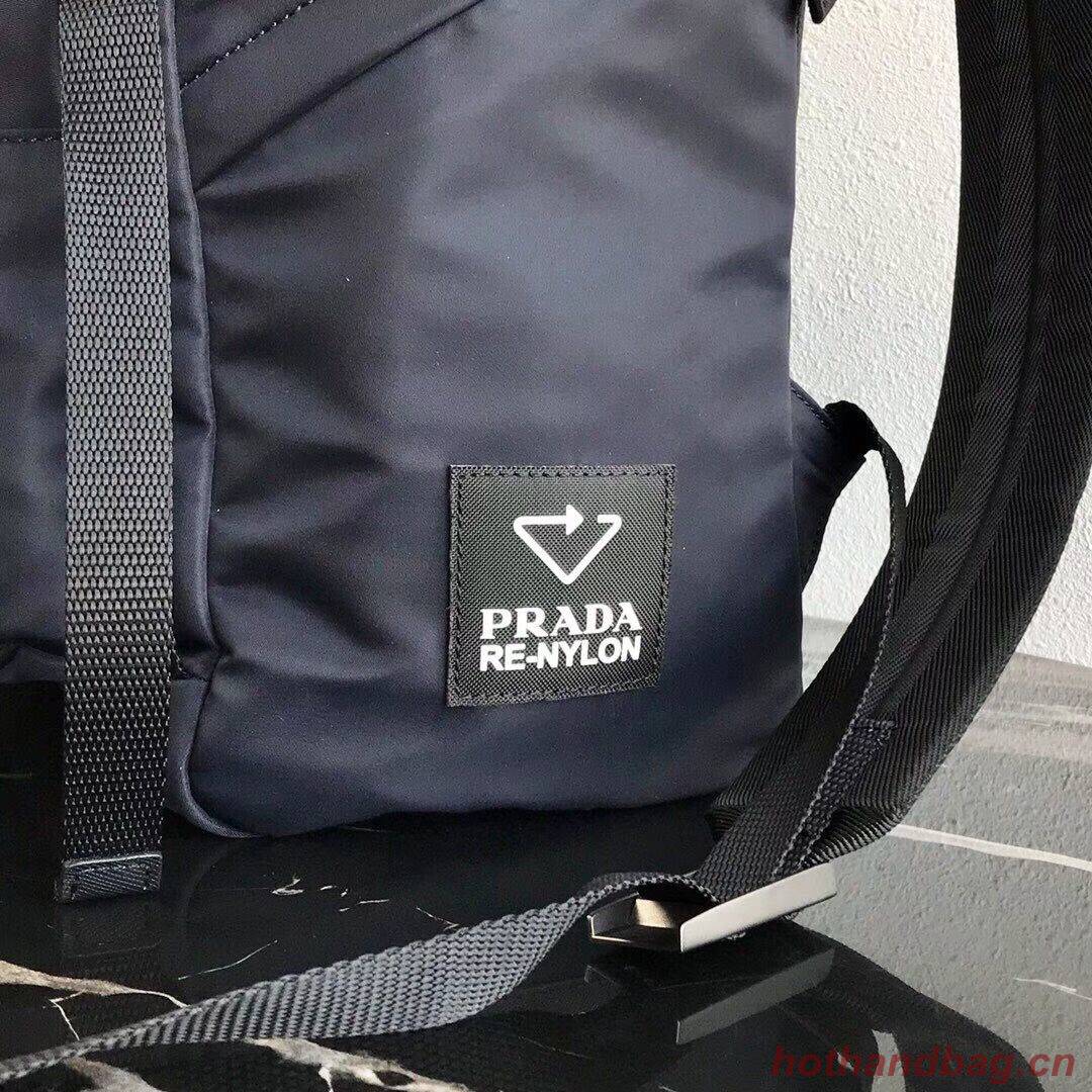 Prada Re-Nylon backpack 2VZ135 black&blue