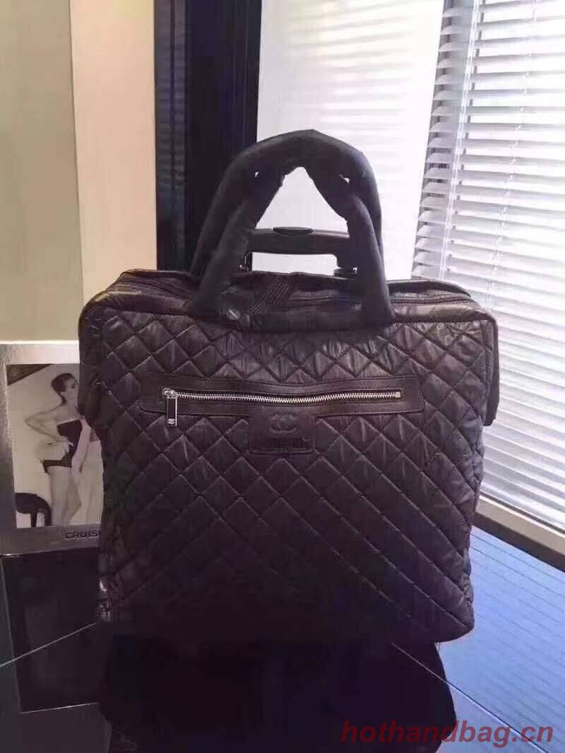 Chanel Sheepskin Leather Travel Bag 17822 Black
