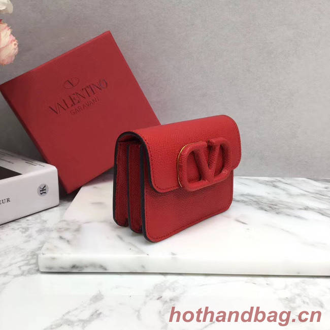 VALENTINO Origianl leather Card Holder 062 red