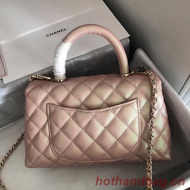 Chanel Small Flap Bag with Top Handle A92990 Light Pink