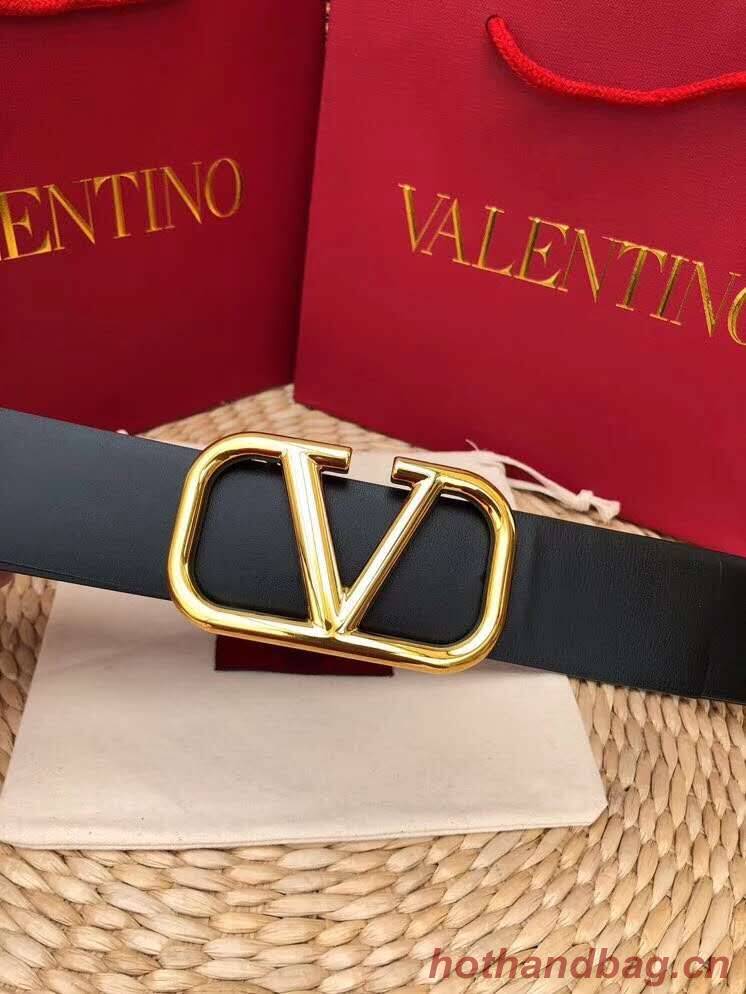 Valentino Leather Belt 3369 black wide 7.0CM