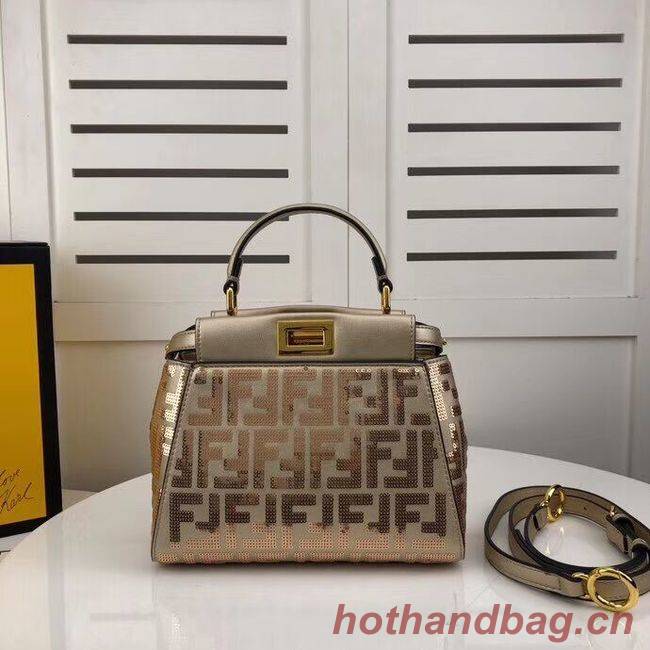 FENDI PEEKABOO ICONIC leather bag F0335 gold