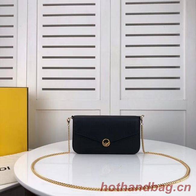 Fendi WALLET ON CHAIN WITH POUCHES leather mini-bag F0005 black
