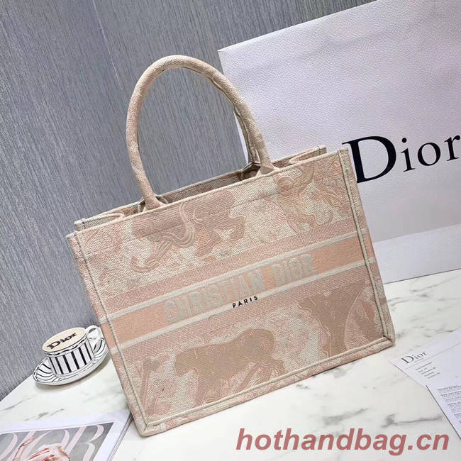 DIOR BOOK TOTE BAG IN EMBROIDERED CANVAS C1287 Beige