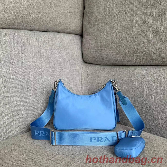 Prada Re-Edition 2005 nylon shoulder bag 1BH204 light blue