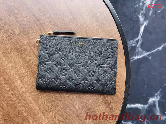 Louis Vuitton Original Monogram Empreinte  Clutch bag MELANIE M68705 black