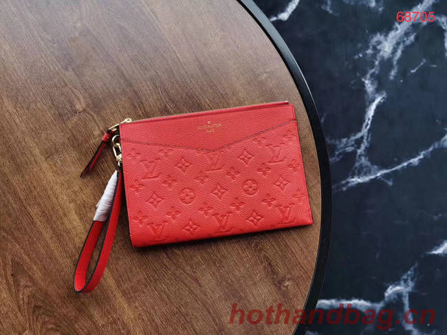 Louis Vuitton Original Monogram Empreinte Clutch bag MELANIE M68705 red