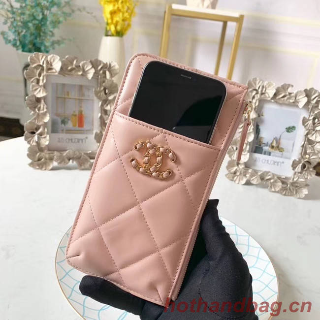 CHANEL 19 Mobile phone case Card Holder AP1182 pink