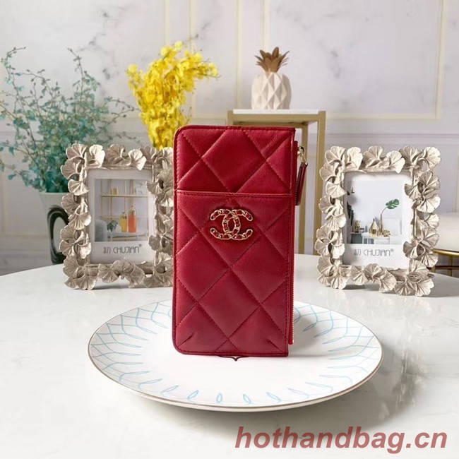 CHANEL 19 Mobile phone case Card Holder AP1182 red