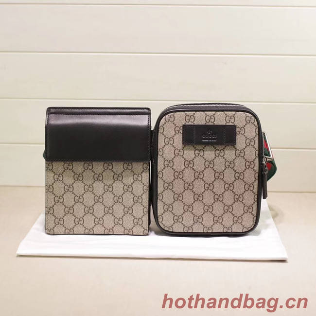 Gucci GG Supreme belt bag 450956 Beige&black