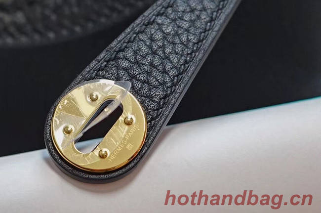 Hermes mini Lindy Togo Leather Bag LD19 black&gold-Tone Metal