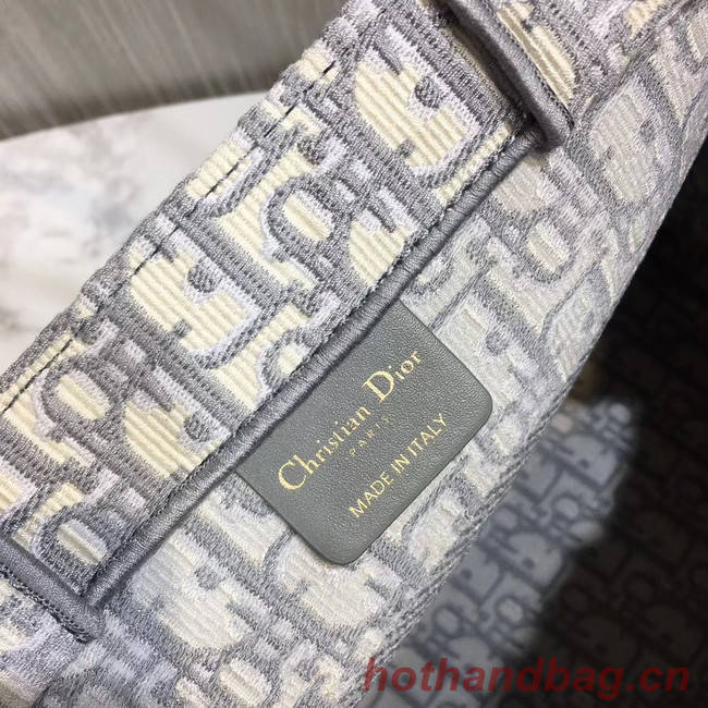 DIOR BOOK TOTE BAG IN EMBROIDERED CANVAS C1286-3 grey