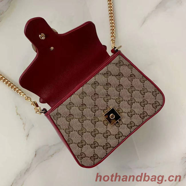 Gucci GG Supreme canvas Mini Top Handle Bag 583571 red