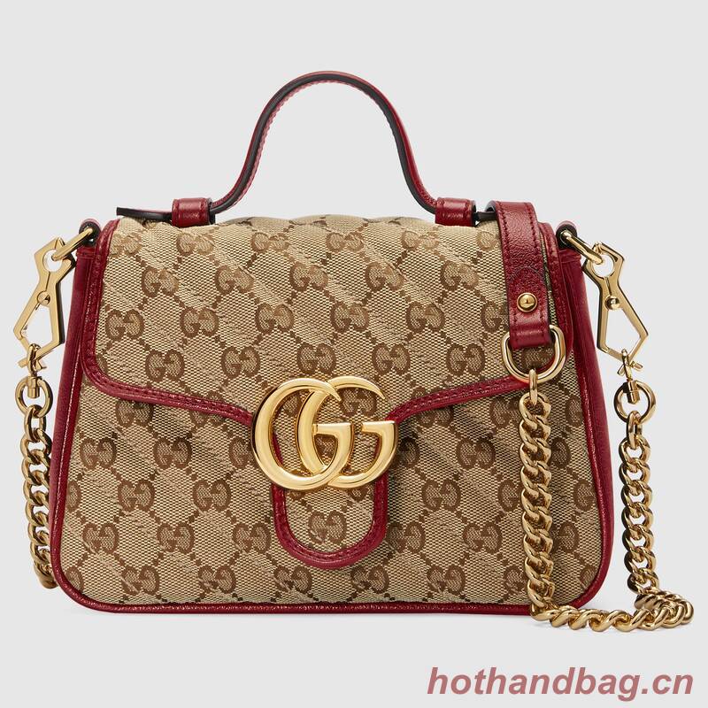 Gucci GG Supreme canvas Mini Top Handle Bag 583571 red