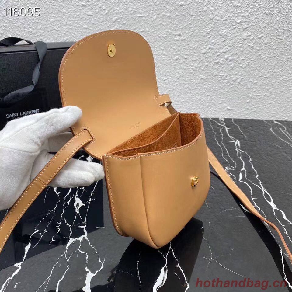 Yves Saint Laurent Calfskin Leather Shoulder Bag 619740 apricot