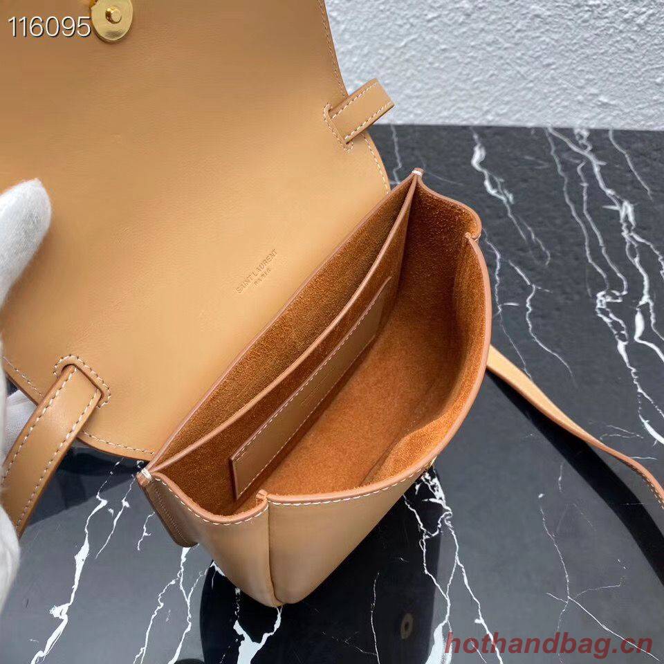 Yves Saint Laurent Calfskin Leather Shoulder Bag 619740 apricot