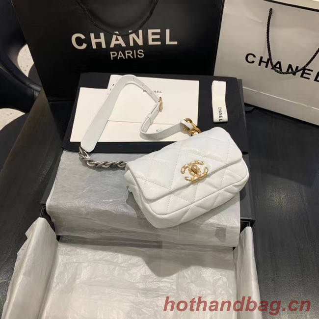 Chanel 19 Bodypack Sheepskin Leather AS1163 white