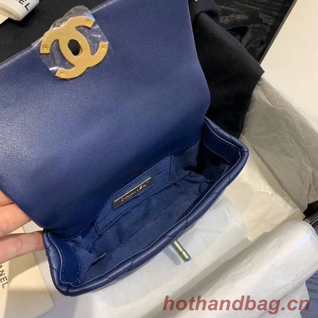Chanel 19 Bodypack Sheepskin Leather AS1163 dark blue