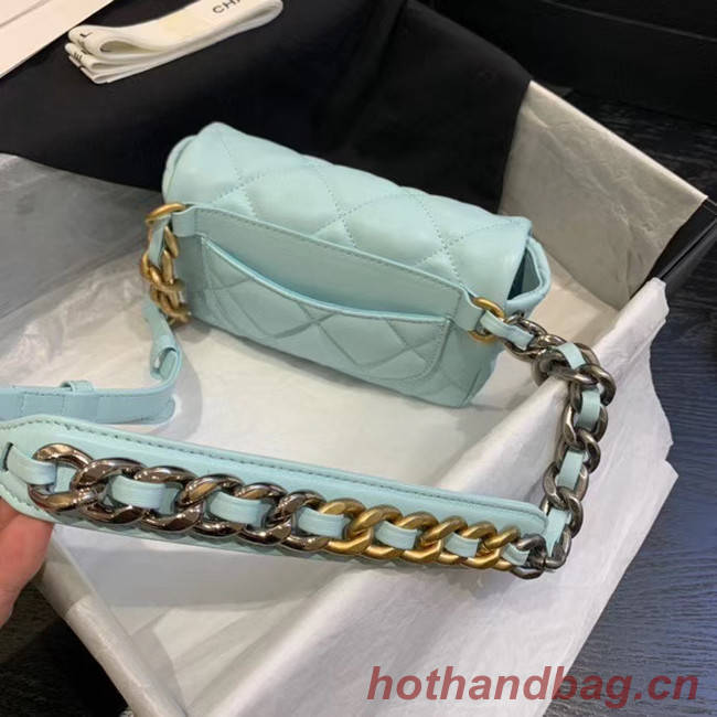 Chanel 19 Bodypack Sheepskin Leather AS1163 sky blue