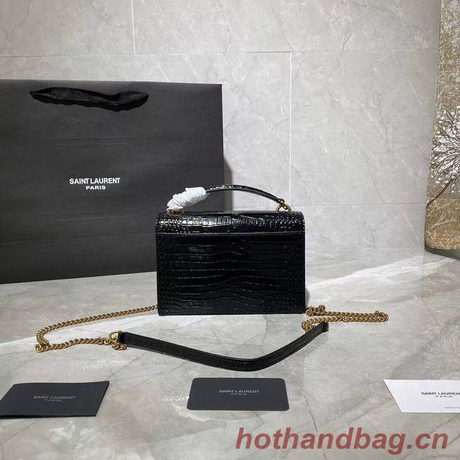 Yves Saint Laurent Calfskin Leather Shoulder Bag Y533036A black