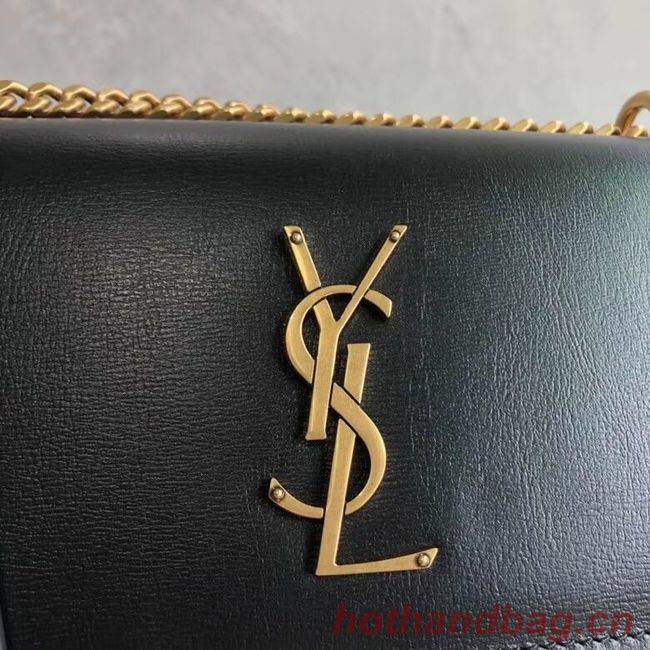 Yves Saint Laurent Calfskin Leather Shoulder Bag Y542206B black&white
