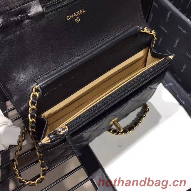 Chanel Original Small classic Sheepskin flap bag AS33814 black