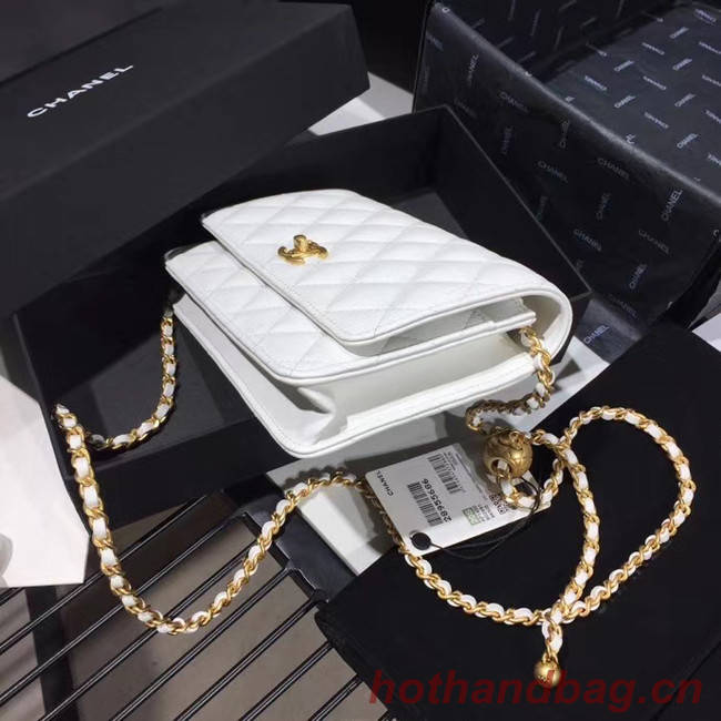 Chanel Original Small classic Sheepskin flap bag AS33814 white