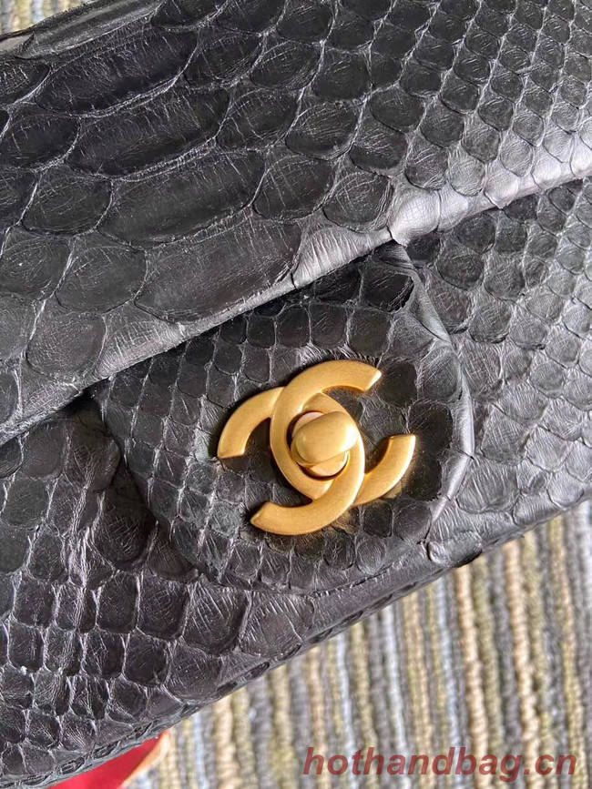 Chanel Original Small Snake skin flap bag AS1115 black
