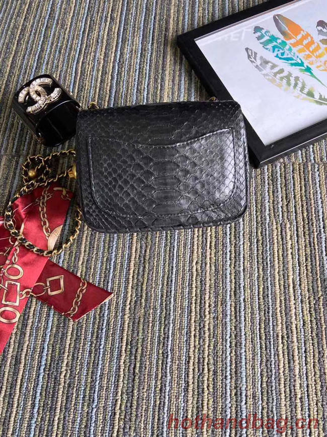 Chanel Original Small Snake skin flap bag AS1115 black