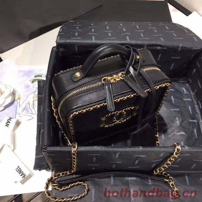 Chanel Original Small Sheepskin cosmetic bag AS1785 black
