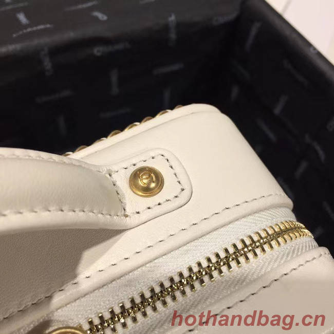 Chanel Original Small Sheepskin cosmetic bag AS1785 white