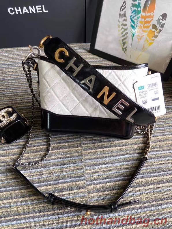 Chanel gabrielle small hobo bag S0865 white&black