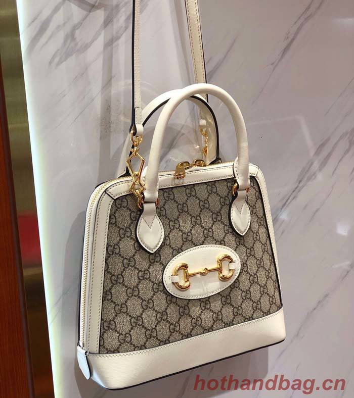 Gucci GG Supreme Canvas Top Handle Bag 621220 White