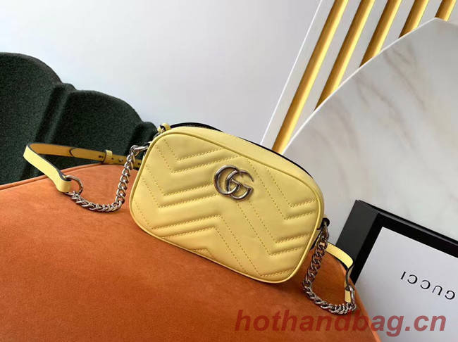 Gucci GG Marmont Matelasse samll Shoulder Bag 447632 yellow