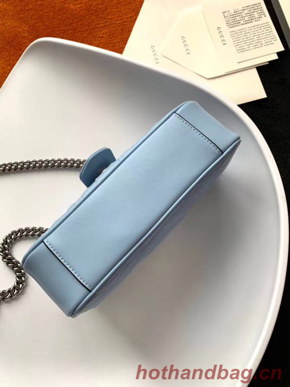 Gucci GG Marmont small shoulder bag 446744 Pastel blue