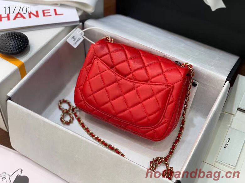 Chanel MINI Flap Bag Original Sheepskin Leather AS1786 Red