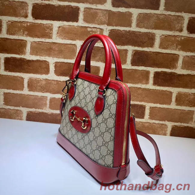 Gucci GG Supreme Canvas Top Handle Bag 621220 red